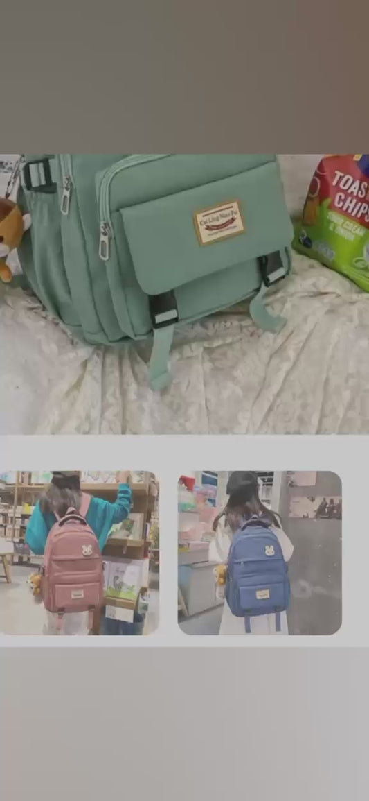 Korean Style School & College Backpack | 48cm X 28cm | Trendy & Spacious | Durable Daypack For Students | Blue